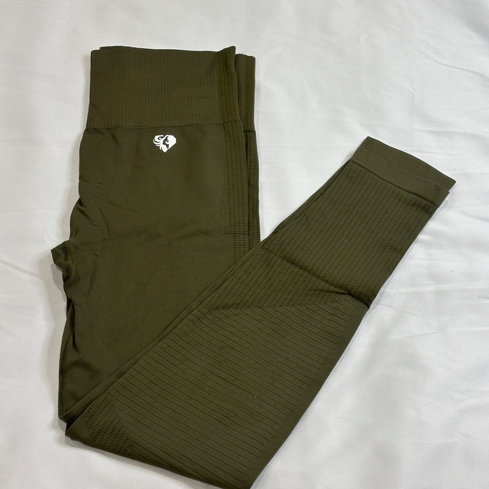 Women’s Best Olive Green Leggings with Logo